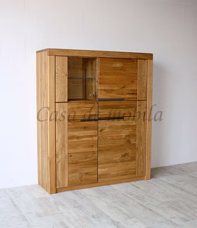 Highboard 115x137x40cm HORIZONT Wildeiche massiv natur geölt Highboard 115x137x40cm HORIZONT Wildeiche massiv natur geölt