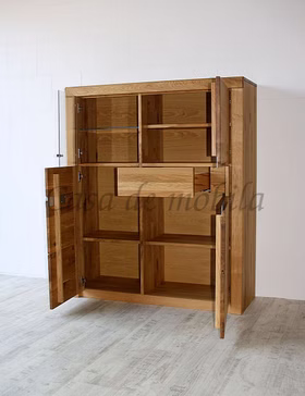 Highboard 115x137x40cm HORIZONT Wildeiche massiv natur geölt Highboard 115x137x40cm HORIZONT Wildeiche massiv natur geölt
