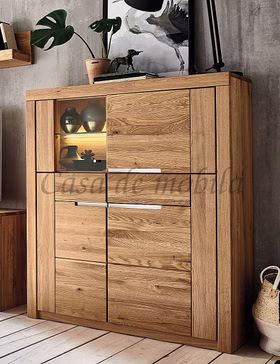 Highboard 115x137x40cm HORIZONT Wildeiche massiv natur geölt Highboard 115x137x40cm HORIZONT Wildeiche massiv natur geölt