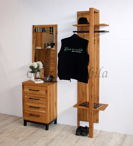 Massivholz Dielenset Brest 3teilig Wildeiche massiv rustikal Eisen Vintage schwarz Casademobila Goslar Massivholz Dielenset Brest 3teilig Wildeiche massiv rustikal Eisen Vintage schwarz Casademobila Goslar