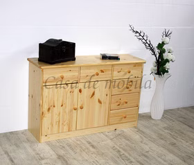 Flurkommode mit schubkasten 115x73x35cm MARIO Kiefer massiv natur lackiert casademobila Goslar