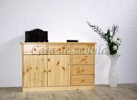 Massivholz Wäschekommode mit schubladen MARIO Kiefer massiv natur lackiert casademobila Goslar
