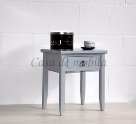 Nachtschrank mit schubladen 40x45x30cm DECOR Pappel massiv grau lackiert Casa de mobila Goslar