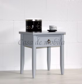 Nachttisch mit schubladen 40x45x30cm DECOR Pappel massiv grau lackiert Casa de mobila Goslar
