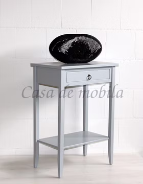 Wandtisch mit Ablage DECOR 58x80x37cm Pappel massiv grau lackiert Massivholz Telefontisch mit Ablage und schubladen Decor 58x80x37cm Pappel massiv grau lackiert Casa de mobila Goslar