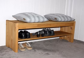 Massivholz breite Schuhbank mit regalboden 140x48x40cm MALTA Kiefer massiv gelaugt geölt casademobila Massivholz breite Schuhbank mit regalboden 140 cm MALTA Kiefer massiv gelaugt geölt casademobila