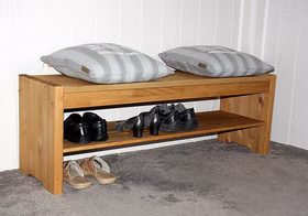 Sitzbank Holzbank mit schuhregal 140 cm MALTA Kiefer massiv gelaugt geölt casademobila Sitzbank Holzbank mit schuhregal 140 cm MALTA Kiefer massiv gelaugt geölt casademobila
