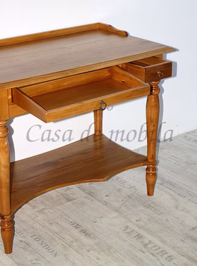 Sekretär mit gedrechselte beine und tastaturauszug 100x80x60cm VARESE Pappel honigfarben lackiert Sekretär mit gedrechselte beine und tastaturauszug 100x80x60cm VARESE Pappel honigfarben lackiert