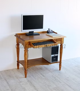 Massivholz PC-tisch mit Tastaturauszug VARESE 100x80x60cm pappel massiv Honigfarben lackiert Massivholz PC-tisch mit Tastaturauszug VARESE 100x80x60cm pappel massiv Honigfarben lackiert