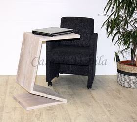 laptop couchtisch FLEXI 72x45x40cm Balkeneiche massiv weiß geölt Casa de mobila Goslar