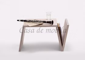 Massivholz Beistelltisch mit funktion 72x45x40cm Wildeiche massiv weiß geölt Casa de mobila Goslar