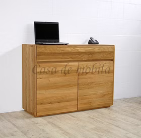Sideboard 120x88x42cm NYON 2türig rustikale Asteiche natur geölt gerundete Form Sideboard 120x88x42cm NYON 2türig rustikale Asteiche natur geölt gerundete Form