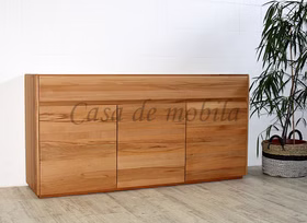 Sideboard 178x88x42cm NYON 3türig Rotkernbuche natur geölt gerundete Form Anrichte 178x88x42cm NYON 3türig kernbuche natur geölt gerundete Form