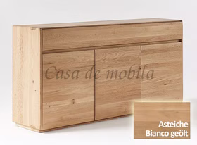 Sideboard 178x88x42cm NYON 3türig rustikale Asteiche Bianco geölt gerundete Form Sideboard 178x88x42cm NYON 3türig rustikale Asteiche Bianco geölt gerundete Form