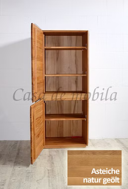 Highboard 62x151x42cm NYON rustikale Asteiche natur geölt gerundete Form