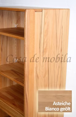 Highboard 62x151x42cm NYON rustikale Asteiche Bianco geölt gerundete Form