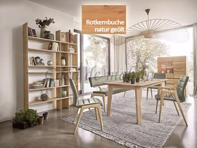Highboard 100x151x42cm NYON Rotkernbuche natur geölt Vitrine gerundete Form Highboard 100x151x42cm NYON Rotkernbuche natur geölt Vitrine gerundete Form