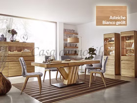 Highboard 178x151x42cm NYON rustikale Asteiche Bianco geölt Vitrine gerundete Form Highboard 178x151x42cm NYON rustikale Asteiche Bianco geölt Vitrine gerundete Form