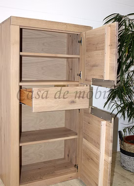 Schrank 71x137x40cm HORIZONT Wildeiche massiv Bianco geölt Schrank 71x137x40cm HORIZONT Wildeiche massiv Bianco geölt
