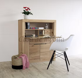 Sekretär 102x120x40cm HORIZONT Wildeiche weiß bianco geölt Massivholz Sekretär 102x120x40cm HORIZONT Wildeiche massiv weiß Bianco geölt Casa de mobila Goslar