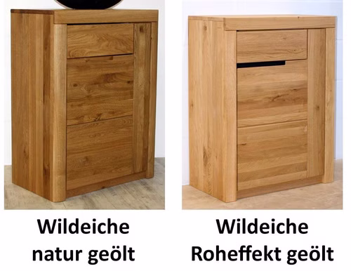 Breite Wandboard 219x23x25cm HORIZONT Wildeiche massiv natur geölt Casa de mobila Goslar