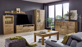Wohnzimmer MÜNSTERLAND Wildeiche massiv natur geölt Wohnzimmer MÜNSTERLAND Wildeiche massiv natur geölt
