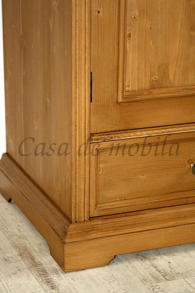 Kleiderschrank 120x190x56cm VICTORIA Fichte antik gewachst Einteilung schrank Victoria Landhaus front schublade Fichte massiv antik gewachst Casa de mobila Goslar