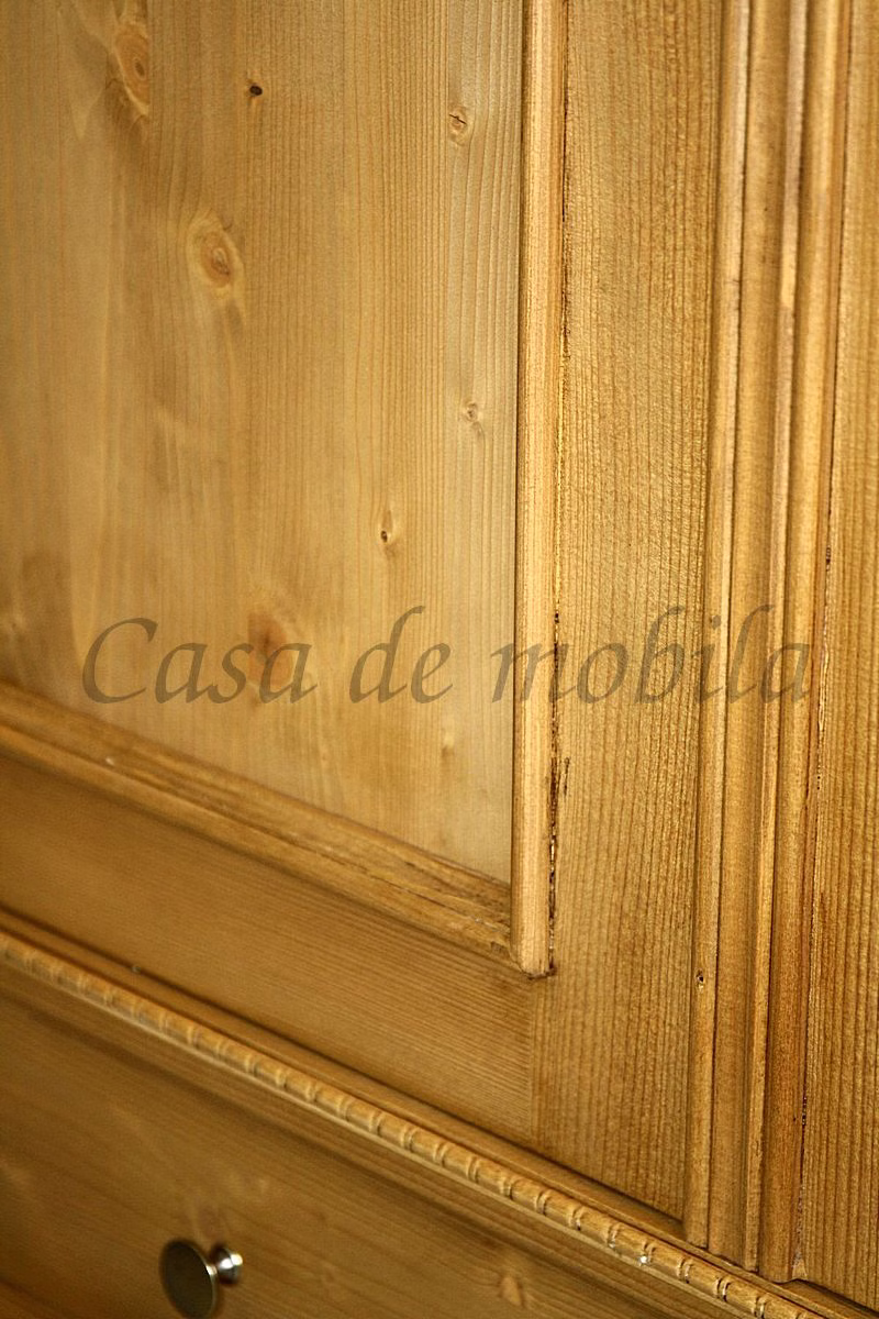 Kleiderschrank 120x190x56cm VICTORIA Fichte antik gewachst Einteilung Garderobenschrank Victoria Landhaus front Fichte massiv antik gewachst Casa de mobila Goslar