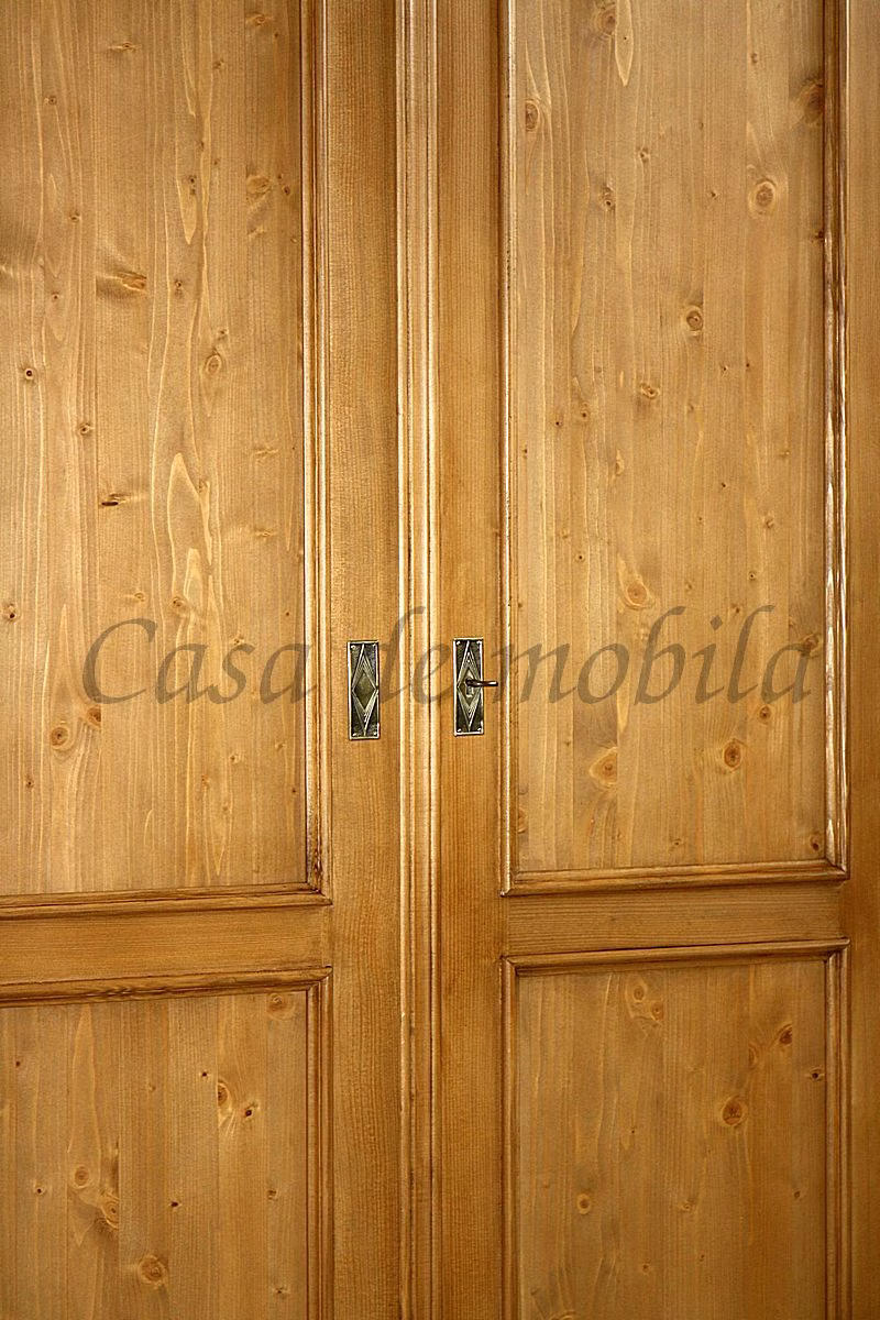 Kleiderschrank 120x190x56cm VICTORIA Fichte antik gewachst Einteilung schrank Victoria Landhaus front Fichte massiv antik gewachst Casa de mobila Goslar
