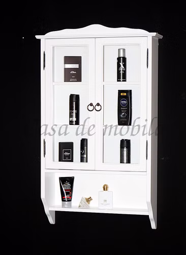 Hängevitrine 2 türig 58x97x18cm DECOR Pappel weiß lackiert schmaler Hängevitrine und ablage 58x97x18cm DECOR Pappel massiv weiß lackiert Casademobila Goslar