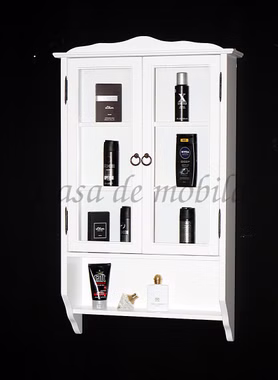 Hängevitrine 2 türig 58x97x18cm DECOR Pappel weiß lackiert schmaler Hängevitrine und ablage 58x97x18cm DECOR Pappel massiv weiß lackiert Casademobila Goslar
