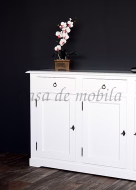 Sideboard 3türig 160x92x43cm TOSCANA Pappel weiß lackiert Sideboard 160x92x43cm TOSCANA Pappel massiv weiß lackiert