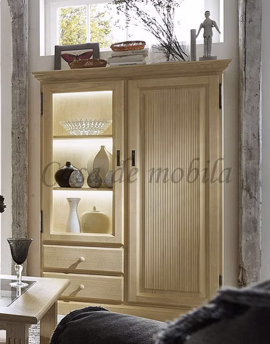 Highboard 121x170x46cm PINEA Pinie massiv decape sandfarbe,Honig mediterano casademobila Goslar