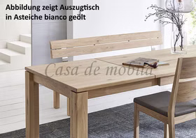 Massivholztisch IDEAL ab.120 bis 240 cm rustikale Asteiche massiv weiß bianco geölt Casa de mobila Goslar Massivholztisch IDEAL ab.120 bis 240 cm rustikale Asteiche massiv weiß bianco geölt Casa de mobila Goslar