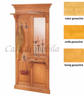 Spiegelgarderobe 105x205x25cm VICTORIA Fichte massiv Wandgarderobe Landhaus 105x205x25cm Fichte massiv antik, natur oder honig gewachst oder lackiert Casa de mobila Goslar