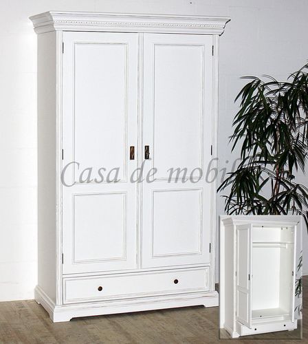 Dielenschrank 120x190x56cm VICTORIA Fichte weiß antik Vintage