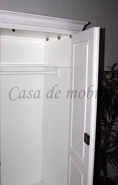 Kleiderschrank 120x190x56cm Fichte weiß antik lackiert Kleiderschrank 120x190x56cm Fichte weiß antik lackiert