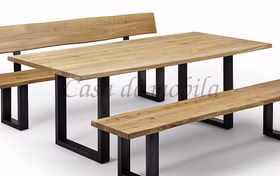 Massivholz Tisch mit Baumkante ZINGST 180x75x100cm Metallbeine Schwarz Wildeiche massiv natur geölt Casa de mobila Goslar Massivholz Tisch mit Baumkante ZINGST 180x75x100cm Metallbeine Schwarz Wildeiche massiv natur geölt Casa de mobila Goslar