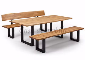 Holzbänke mit Baumkante und Rückenlehne 160x92x49cm ZINGST Metallbeine Schwarz Wildeiche massiv natur geölt Casa de mobila Goslar Holzbänke mit Baumkante und Rückenlehne 160x92x49cm ZINGST Metallbeine Schwarz Wildeiche massiv natur geölt Casa de mobila Goslar