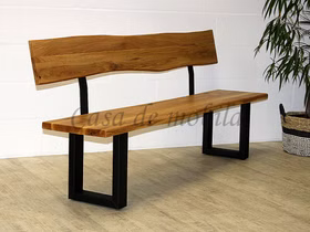Sitzbank 160x92x49cm ZINGST Eisenfüße Rückenlehne Wildeiche massiv geölt Sitzbank 160x92x49cm ZINGST Eisenfüße Rückenlehne Wildeiche massiv geölt