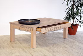 Couchtisch mit Schublade MÜNSTERLAND Wildeiche massiv Bianco geölt Couchtisch MÜNSTERLAND mit Schublade Massivholz Wildeiche massiv Bianco geölt