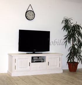 Massivholz TV-Kommode 160x57x45cm PINEA Pinie massiv weiß gebürstet casademobila Massivholz TV-Kommode 160x57x45cm PINEA Pinie massiv weiß gebürstet casademobila