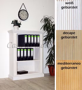 niedriges Bücherregal Regal PINEA Pinie massiv weiss sandfarbe Honig gebürstet casademobila niedriges Bücherregal Regal PINEA Pinie massiv weiss sandfarbe Honig gebürstet casademobila