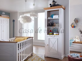 Standregal 78x200x42cm FLAIR Kiefer weiß eichefarben geölt Landhaus kinderzimmer-regal FLAIR 78x200x42cm Kiefer massiv weiß eichefarben gelaugt geölt Casa de mobila Goslar