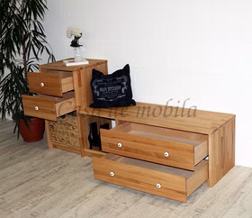 Dielenbank 178x84cm CONTRA mit Schubladen Kernbuche geölt Sitzkommode mit Schubladen CONTRA Kernbuche massiv geölt Casa de mobila Goslar
