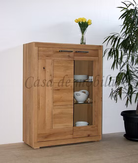 Highboard 103x135x40 cm Wildeiche natur geölt & sandgestrahlt Highboard 103x135x40 cm Wildeiche natur geölt & sandgestrahlt