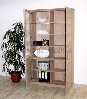Büroschrank mit Glastür 102x204x40cm PALERMO Wildeiche massiv Bianco geölt Massivholz Büroschrank mit Glastür 102x204x40cm PALERMO Wildeiche massiv Bianco geölt Casa de mobila Goslar