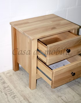 Nachtschrank mit 2 schubladen ANTON holz buche Kernbuche massiv natur lackiert casademobila