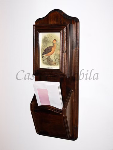 Massivholz Schlüsselkasten mit Briefablage Decor Braun nussbaumfarben Arte Povera casademobila Goslar