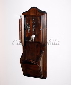 Massivholz Schlüsselkasten mit Briefablage Decor Braun kolonial Arte Povera casademobila Goslar